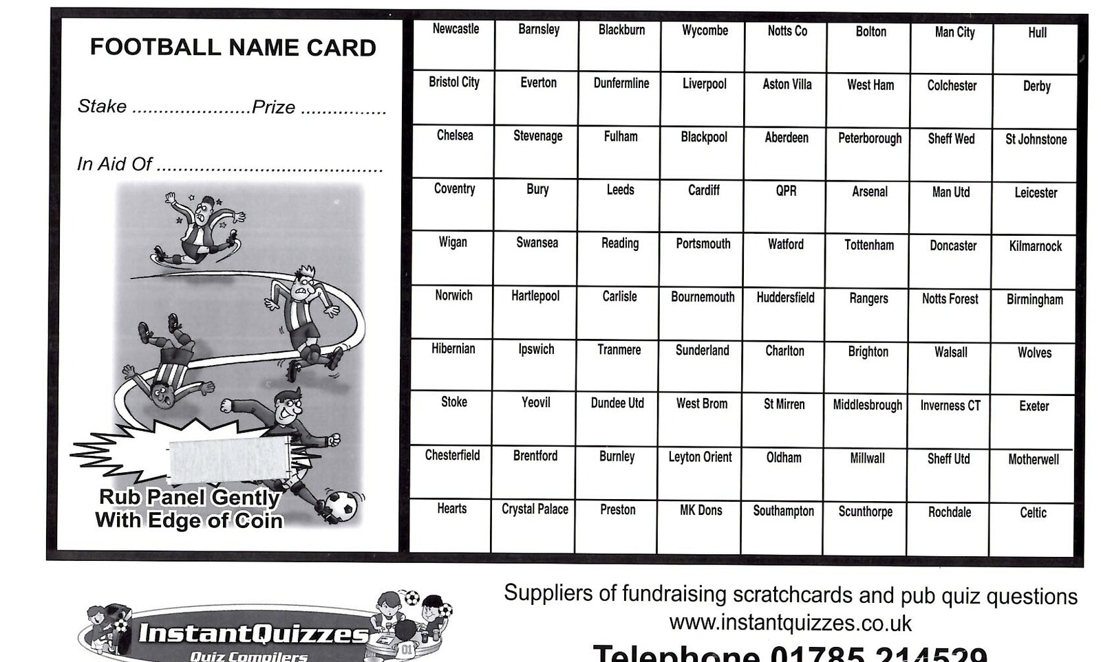 80 Square Football Scratchcards