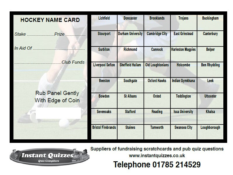 40 Square Hockey Scratchcards