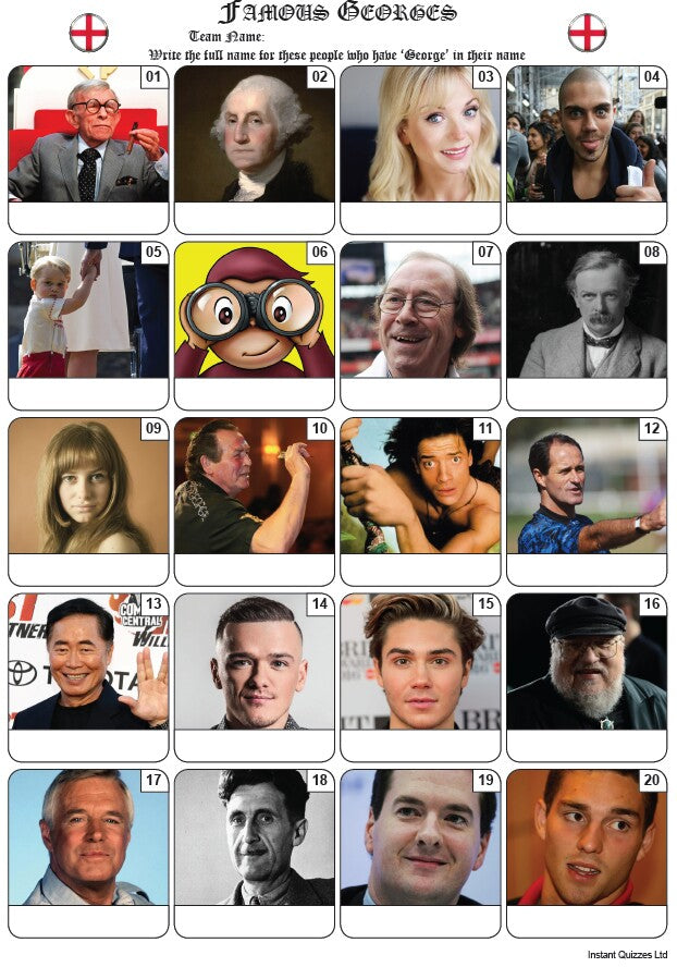 Famous Georges Picture Quiz - PR2162