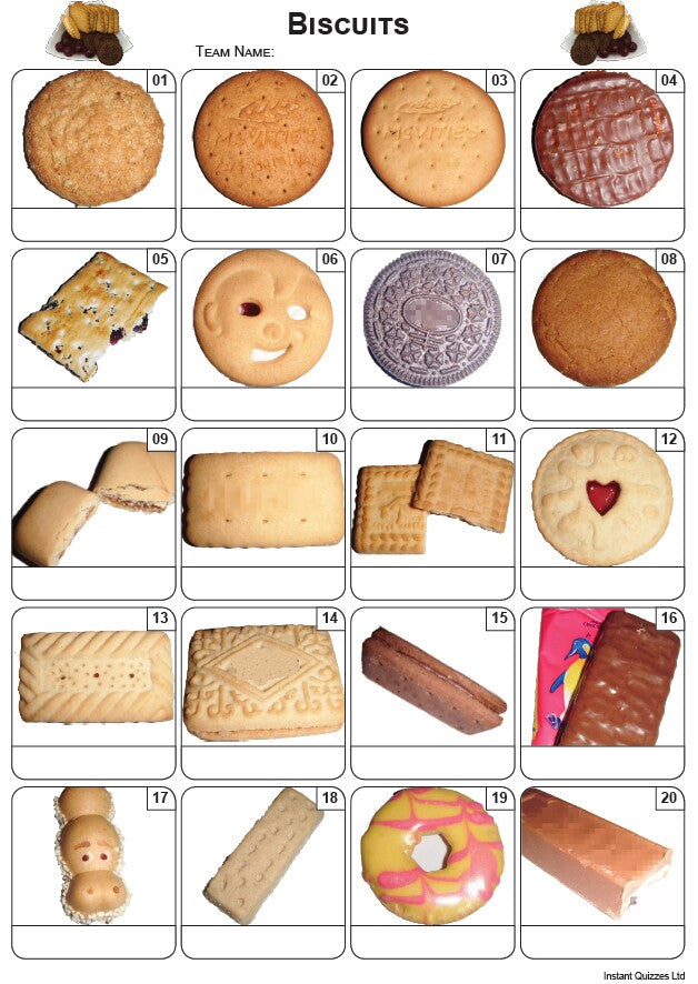 Biscuits Picture Quiz - PR2179