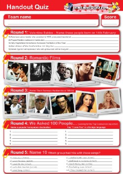 Valentine Handout Quiz 3