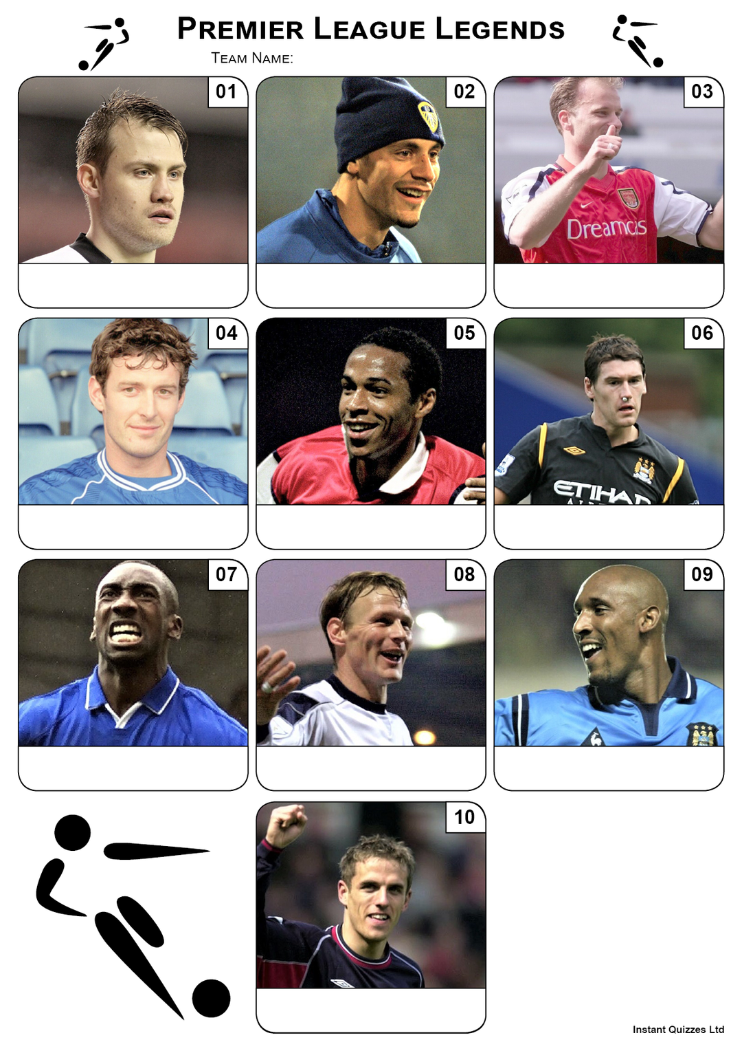 Premier League Football Legends Mini Picture Quiz - Z3046